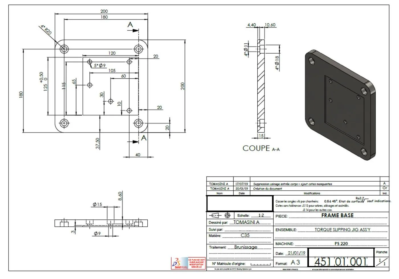 Plan coté Frame Base